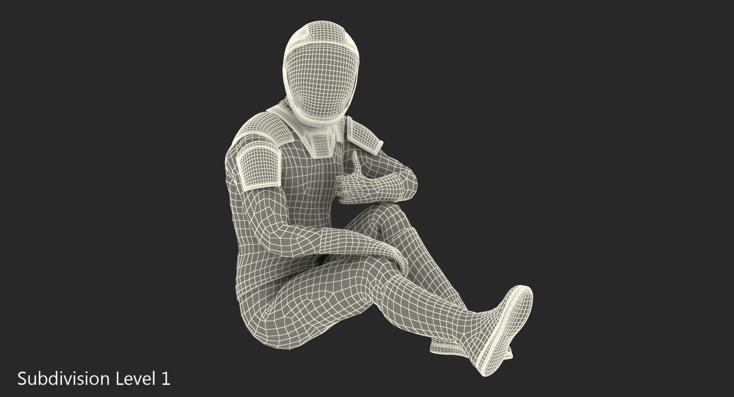 Sci-Fi Space Suit Black Rigged 3D model_22
