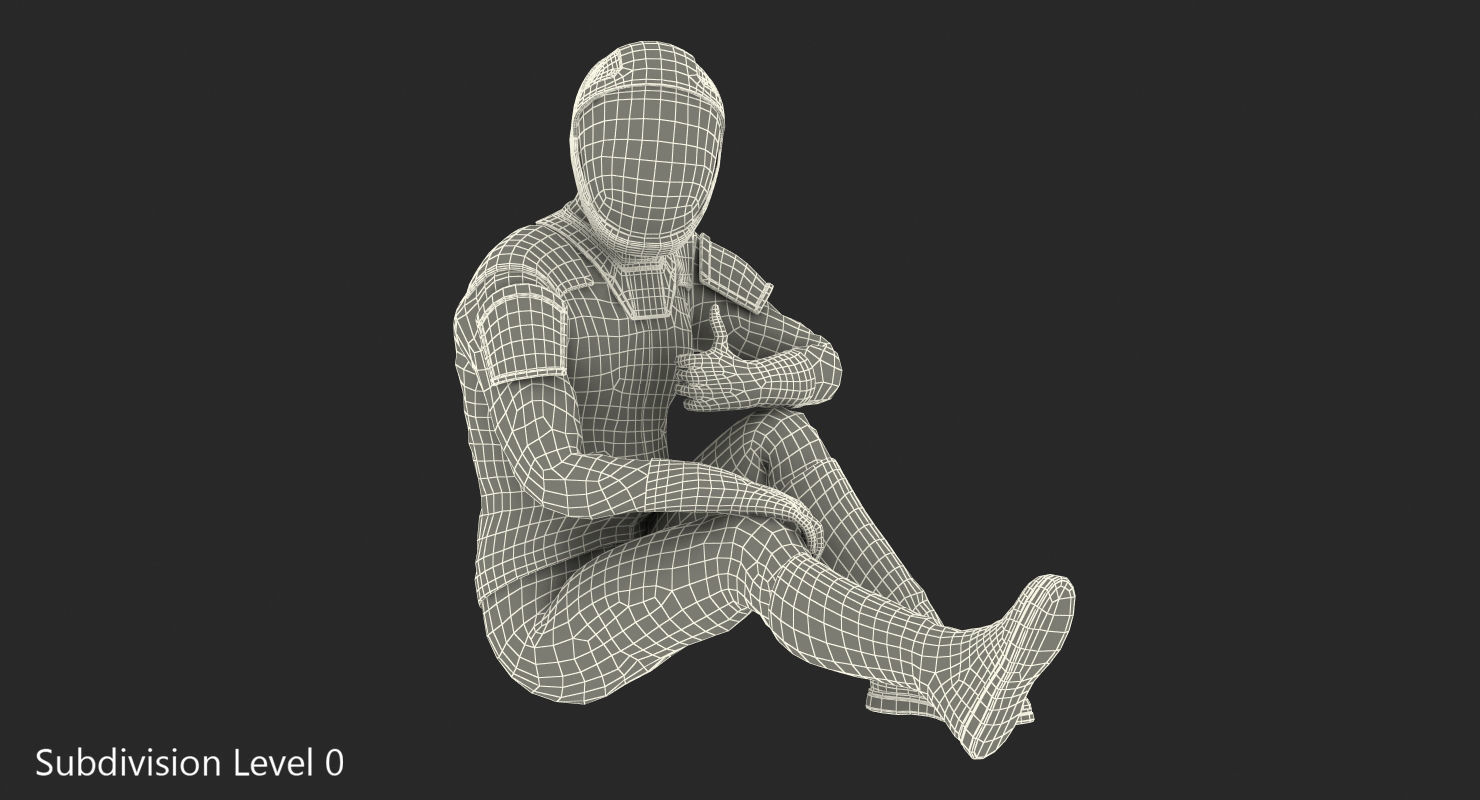 Sci-Fi Space Suit Black Rigged 3D model_21