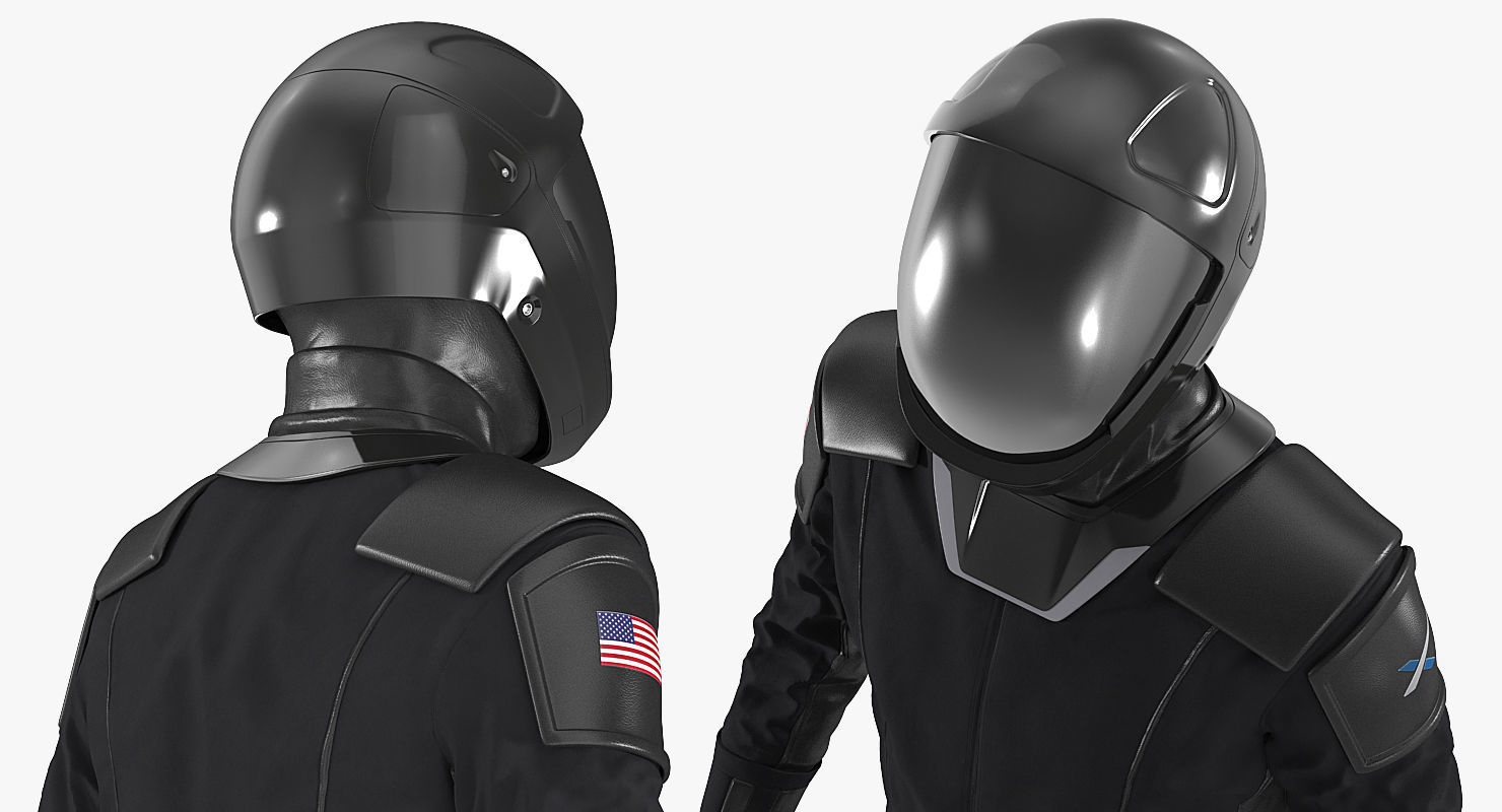 Sci-Fi Space Suit Black Rigged 3D model_18
