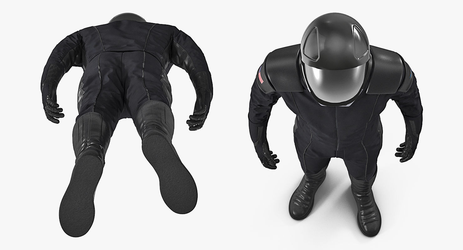 Sci-Fi Space Suit Black Rigged 3D model_9
