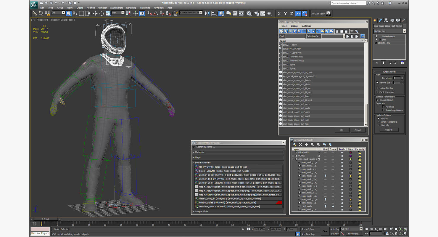 Sci-Fi Space Suit Black Rigged 3D model_26
