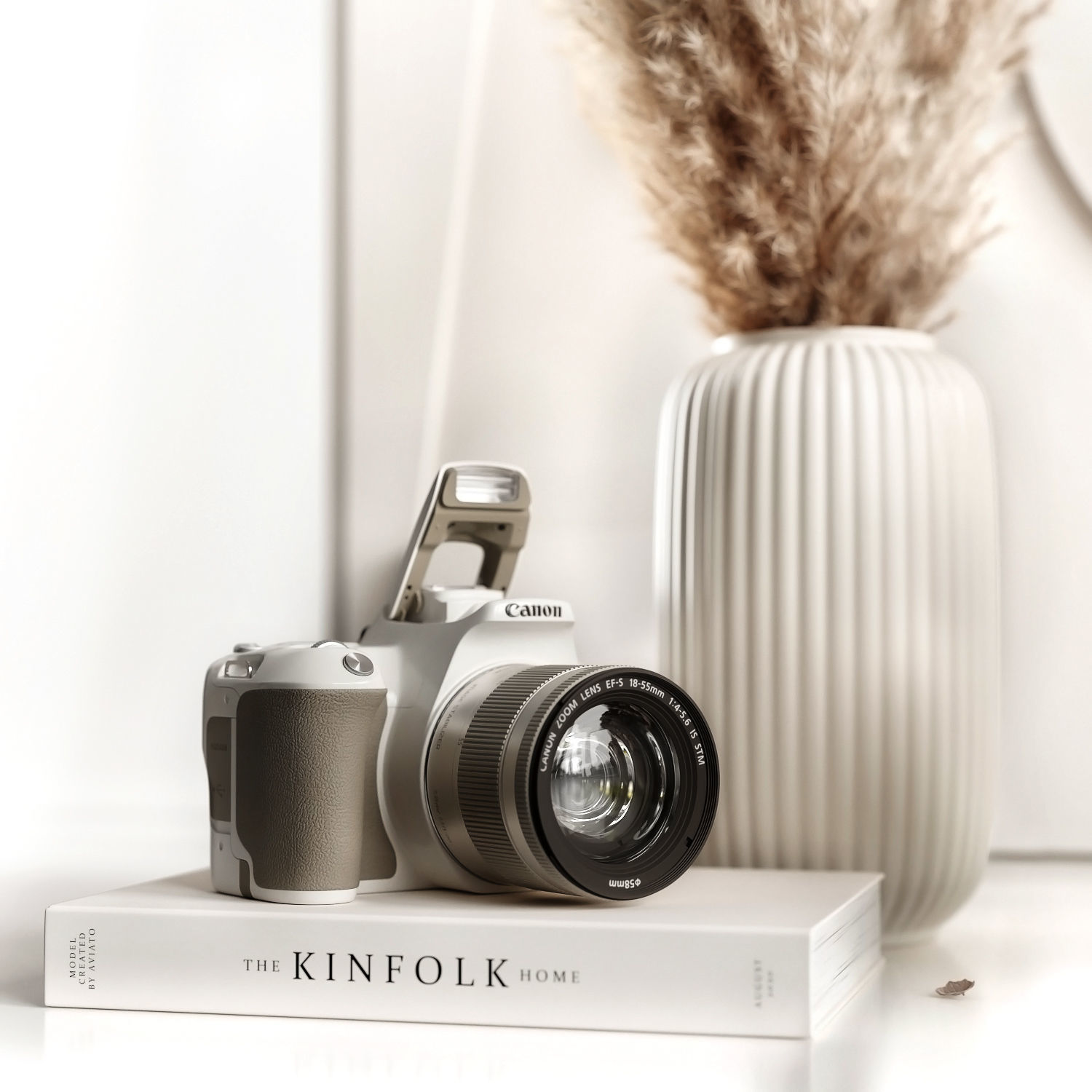 Pampas and hydrangea 3D model_3