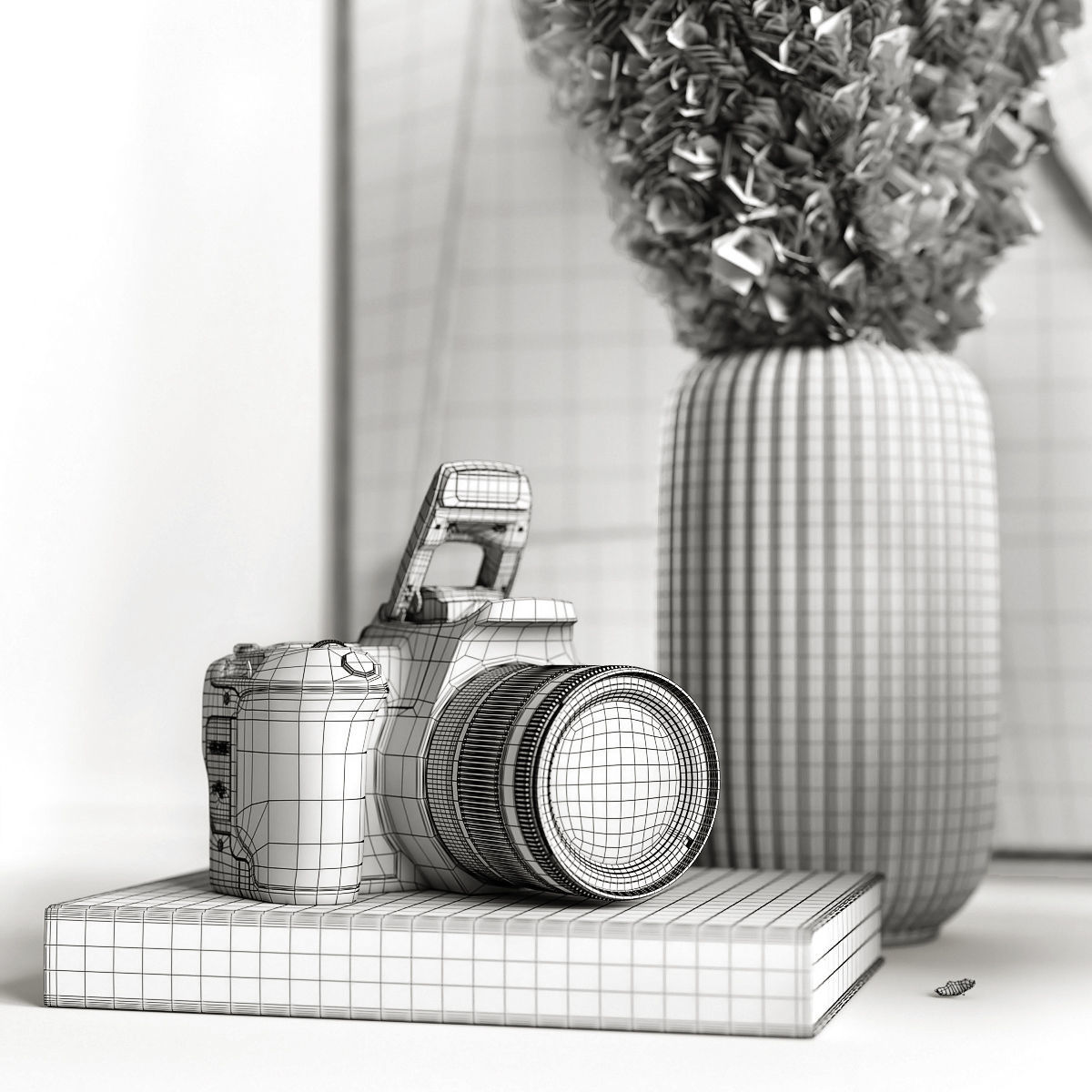 Pampas and hydrangea 3D model_6