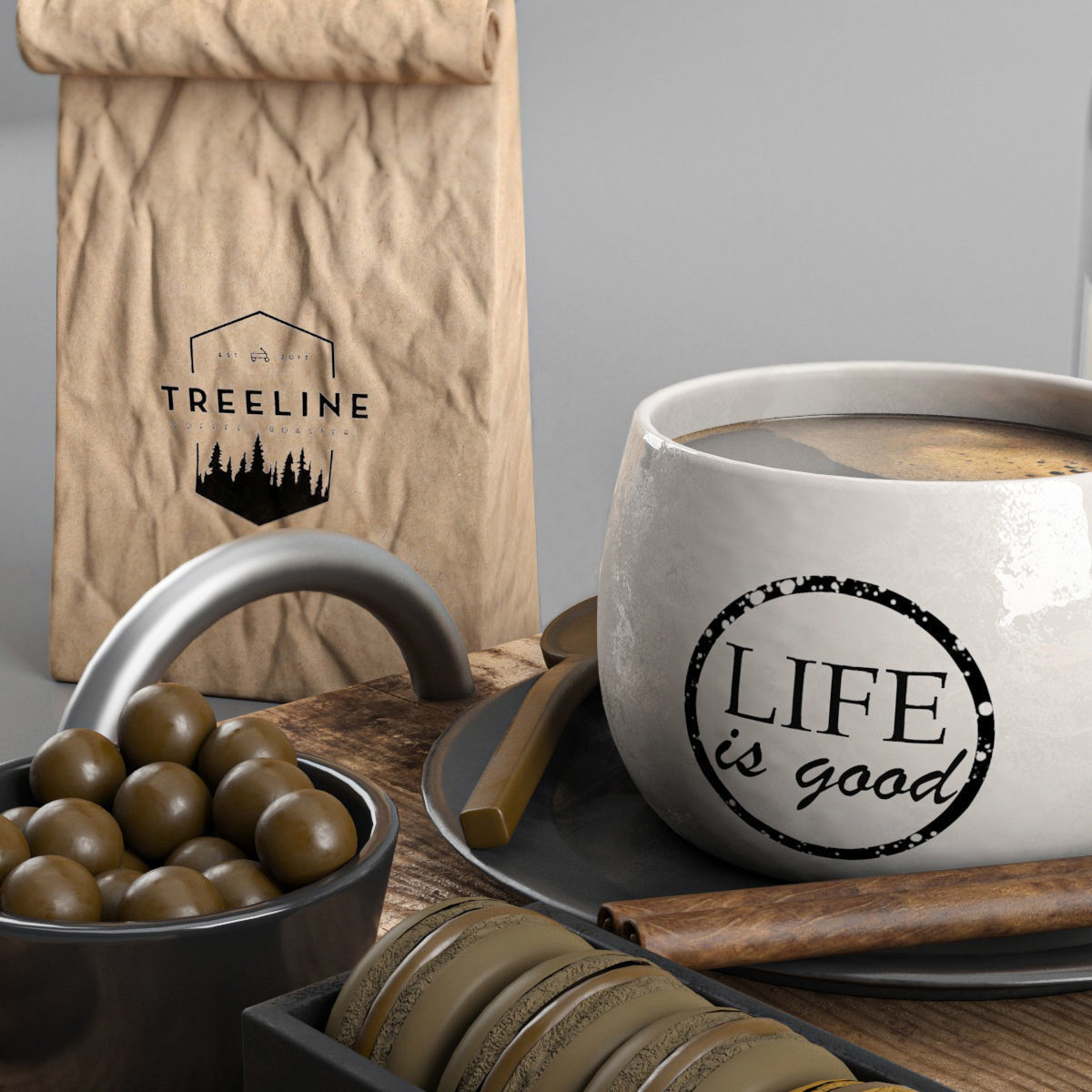 Coffee table set  3D model_2