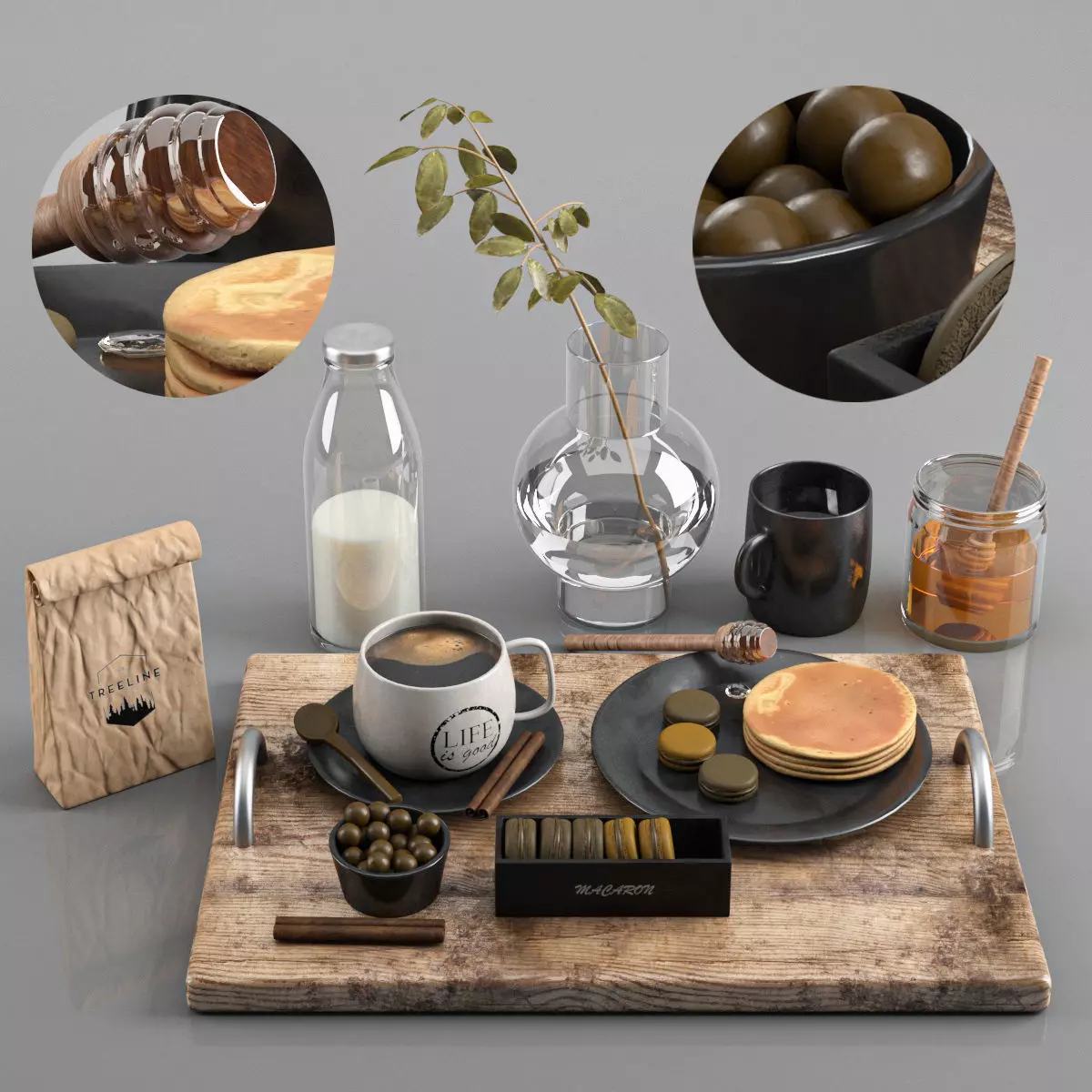 Coffee table set  3D model_0
