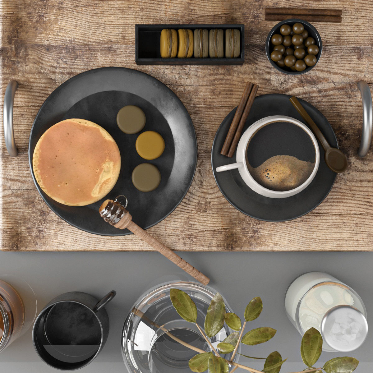 Coffee table set  3D model_6