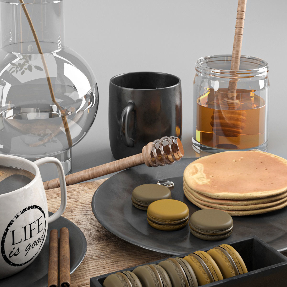 Coffee table set  3D model_5