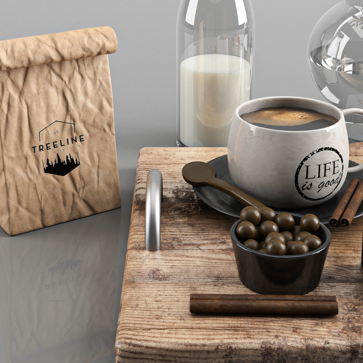 Coffee table set  3D model_4