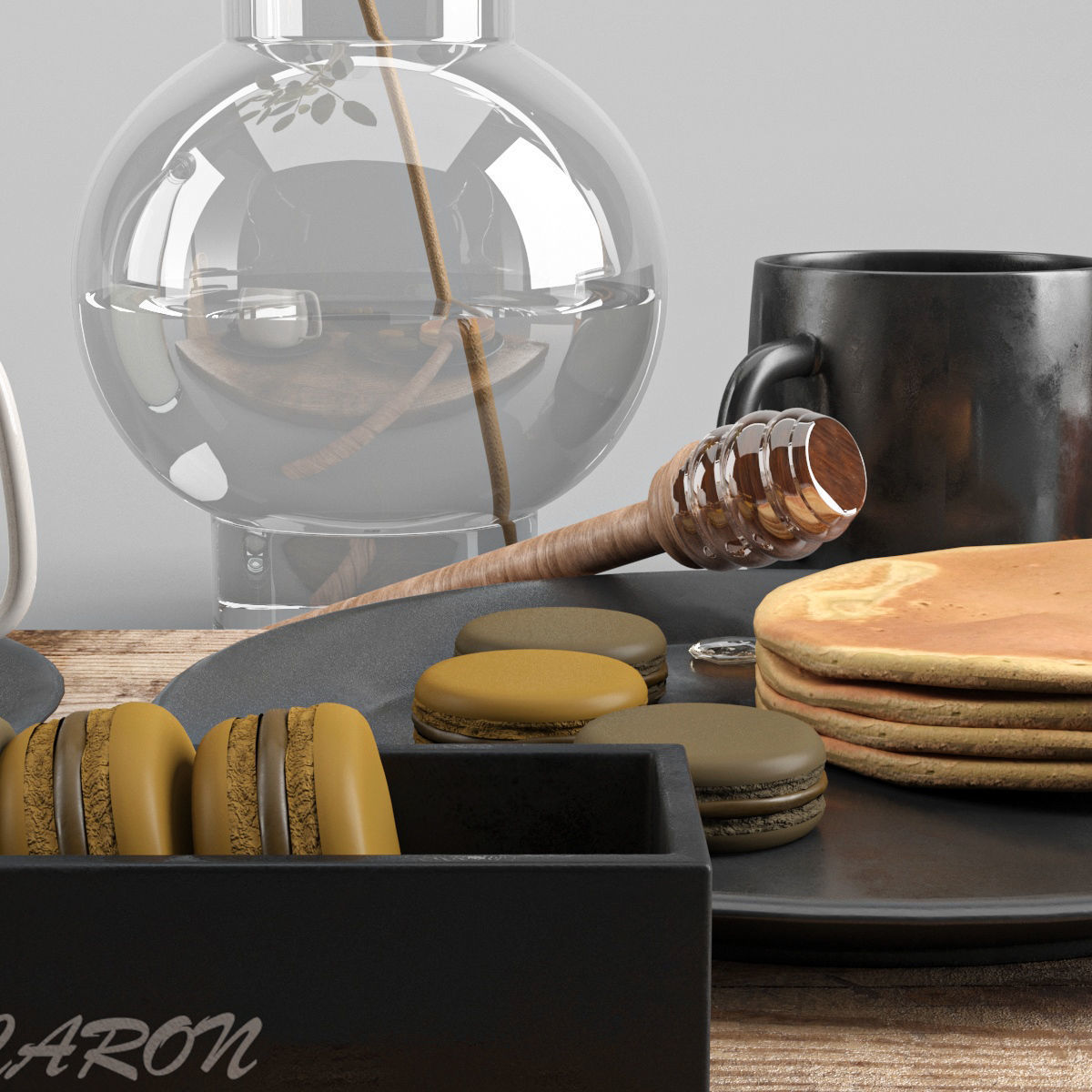 Coffee table set  3D model_1