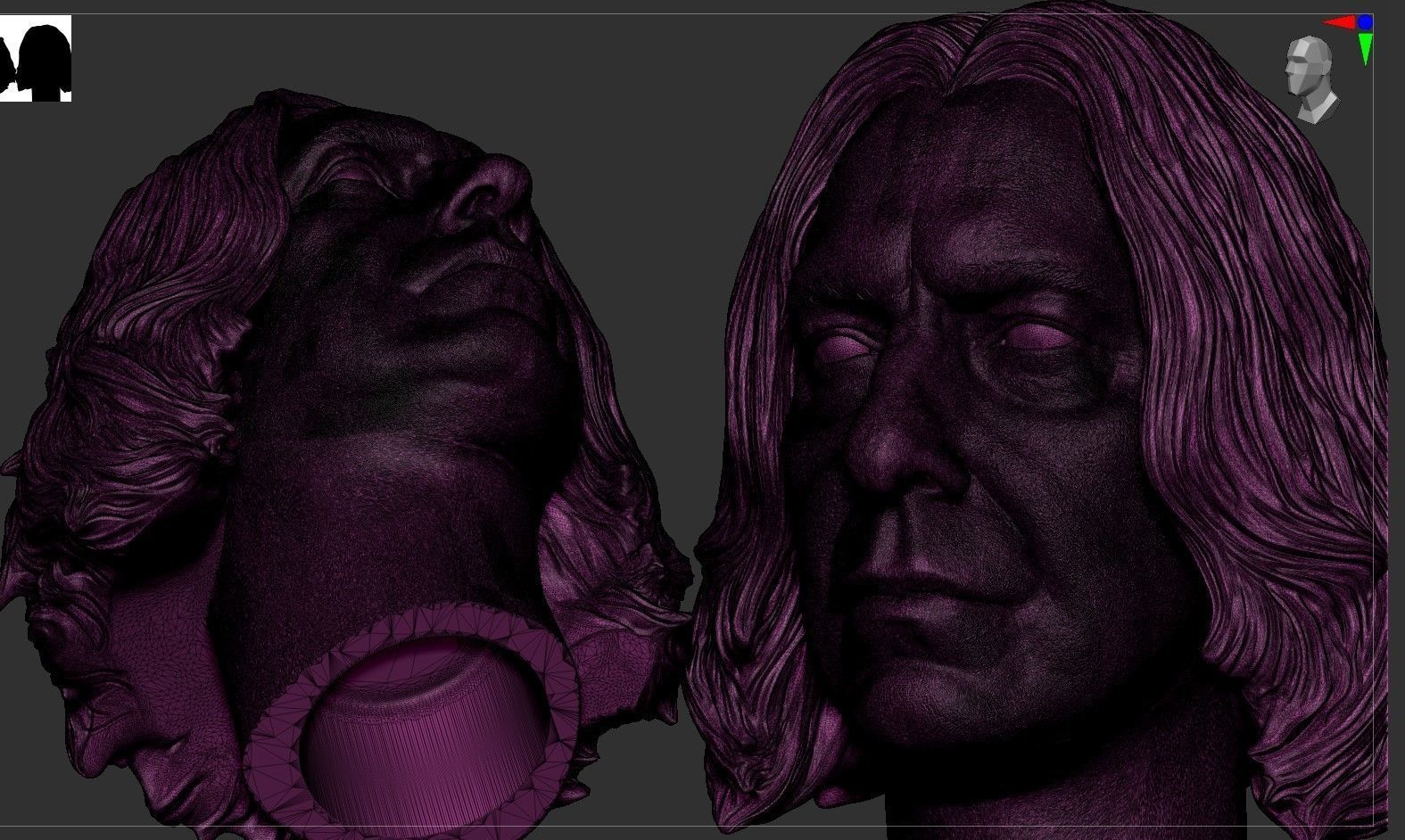 Severus Snape Head 3D print model_8