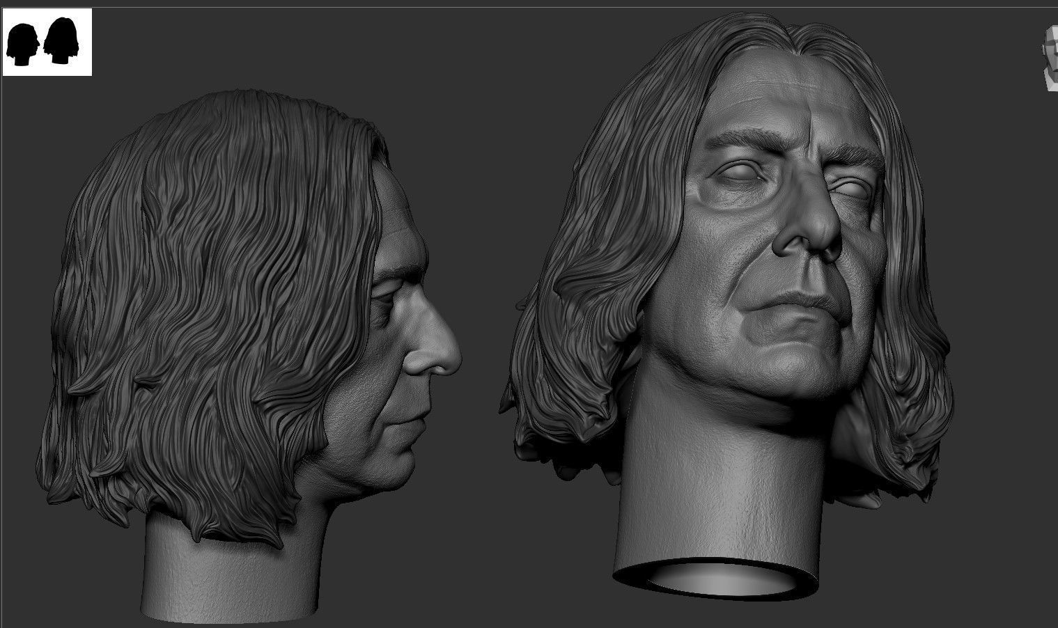 Severus Snape Head 3D print model_5