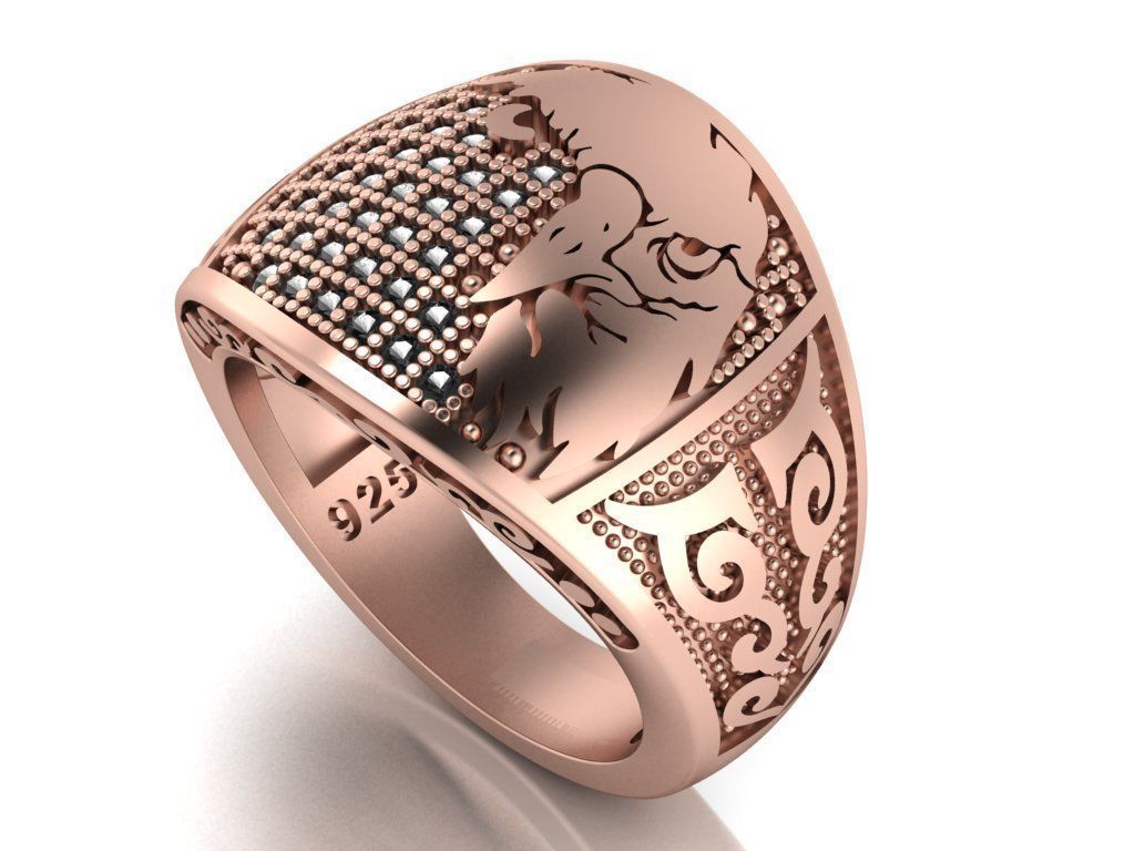 eagle ring 3D print model_5