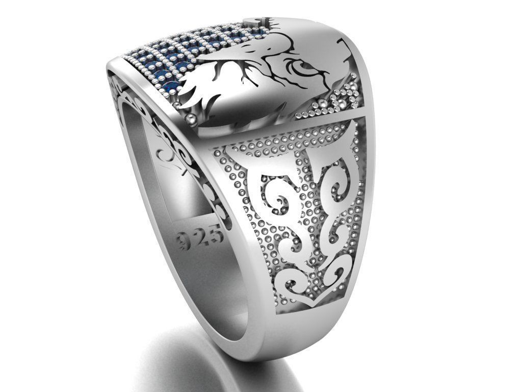 eagle ring 3D print model_34