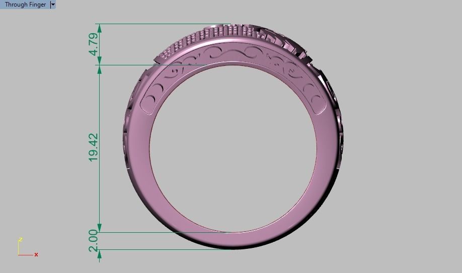 eagle ring 3D print model_22
