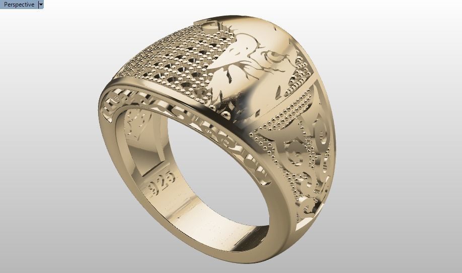 eagle ring 3D print model_18