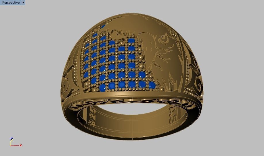eagle ring 3D print model_28