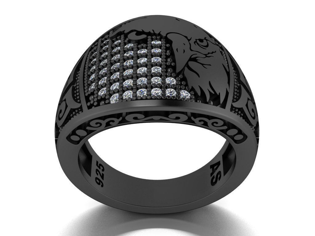 eagle ring 3D print model_4