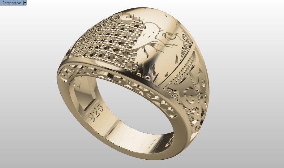 eagle ring 3D print model_26