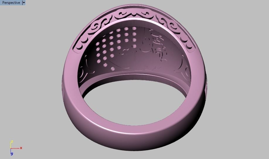 eagle ring 3D print model_20