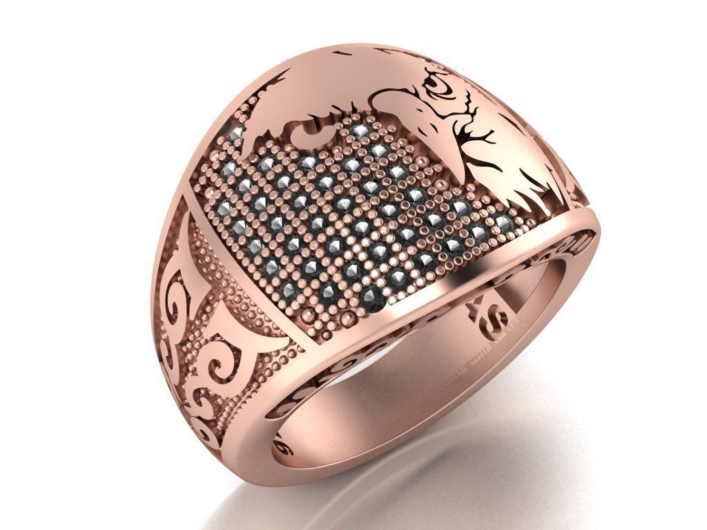 eagle ring 3D print model_3