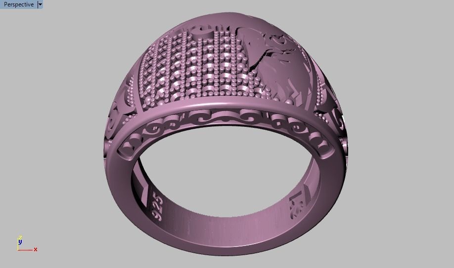 eagle ring 3D print model_21