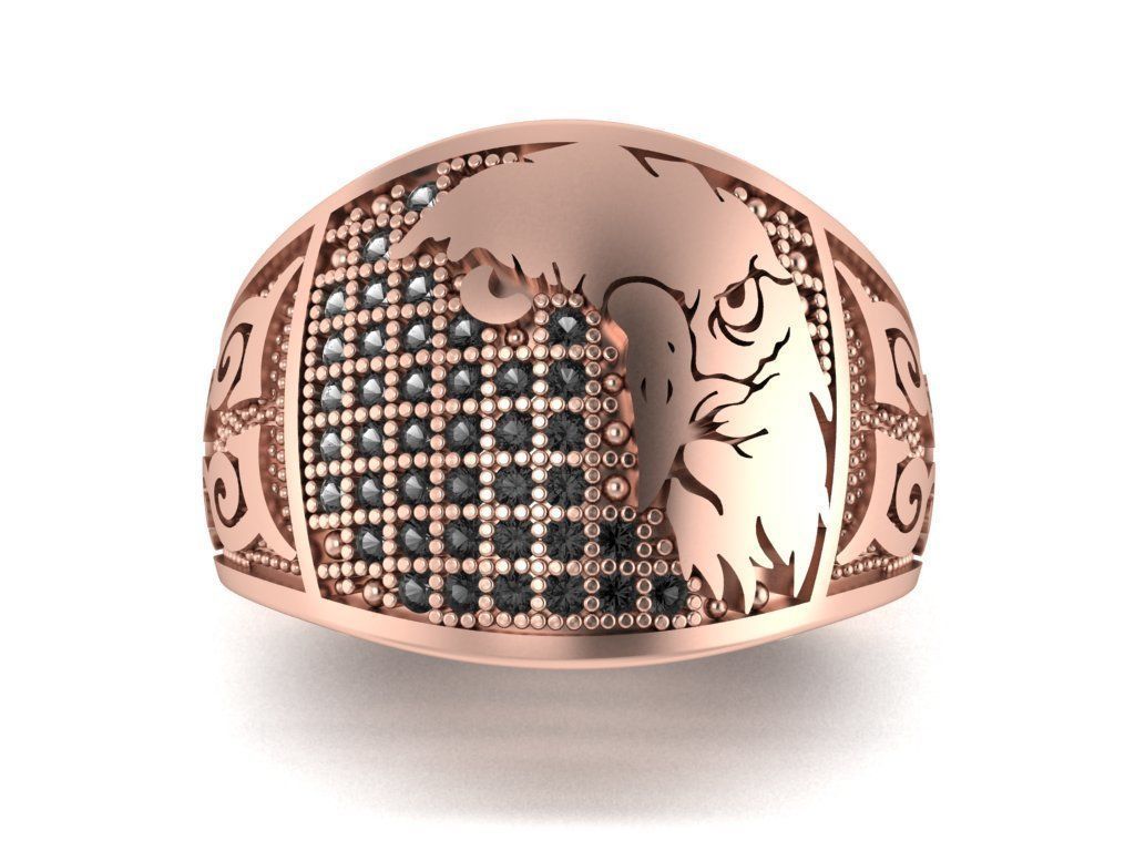 eagle ring 3D print model_15