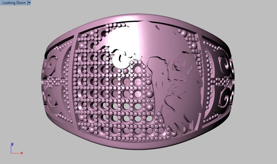 eagle ring 3D print model_25