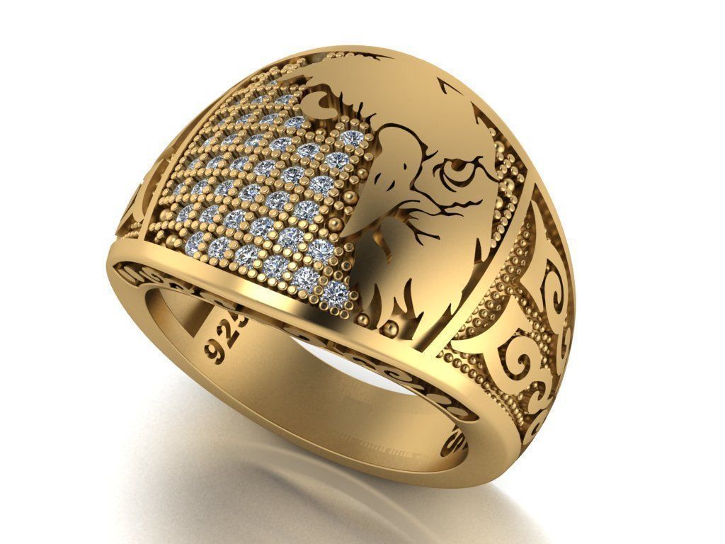 eagle ring 3D print model_10