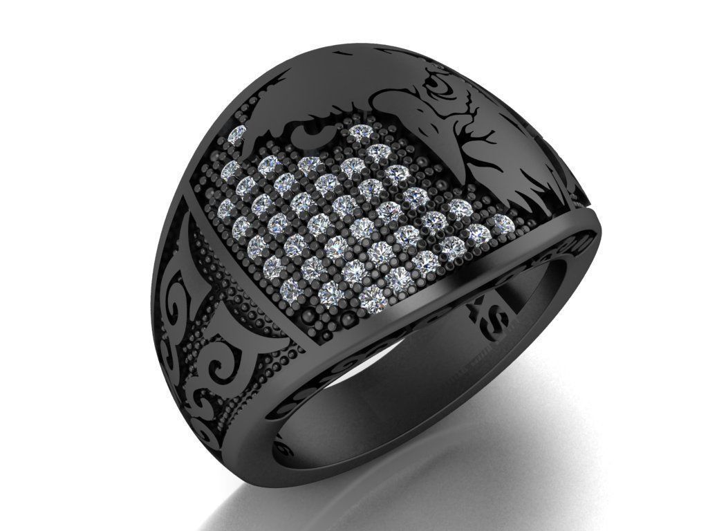 eagle ring 3D print model_9