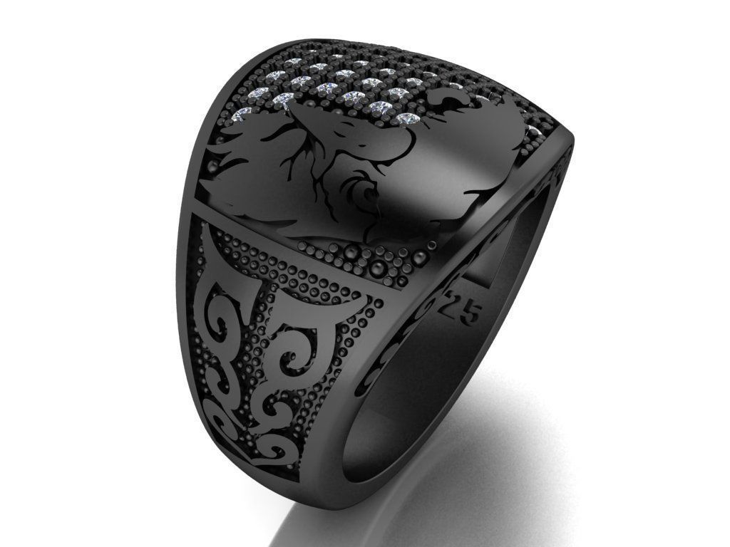 eagle ring 3D print model_12