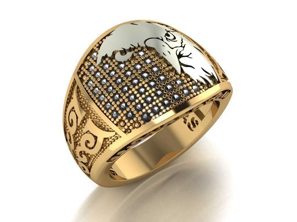 eagle ring 3D print model_1