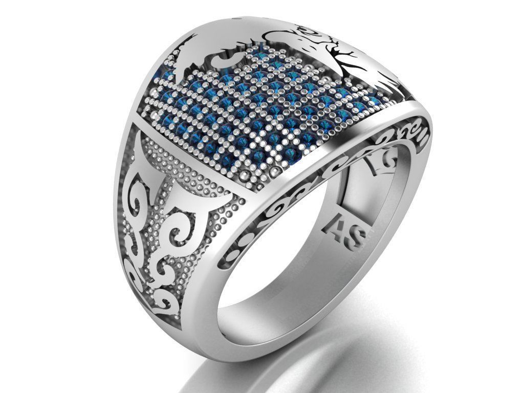 eagle ring 3D print model_33