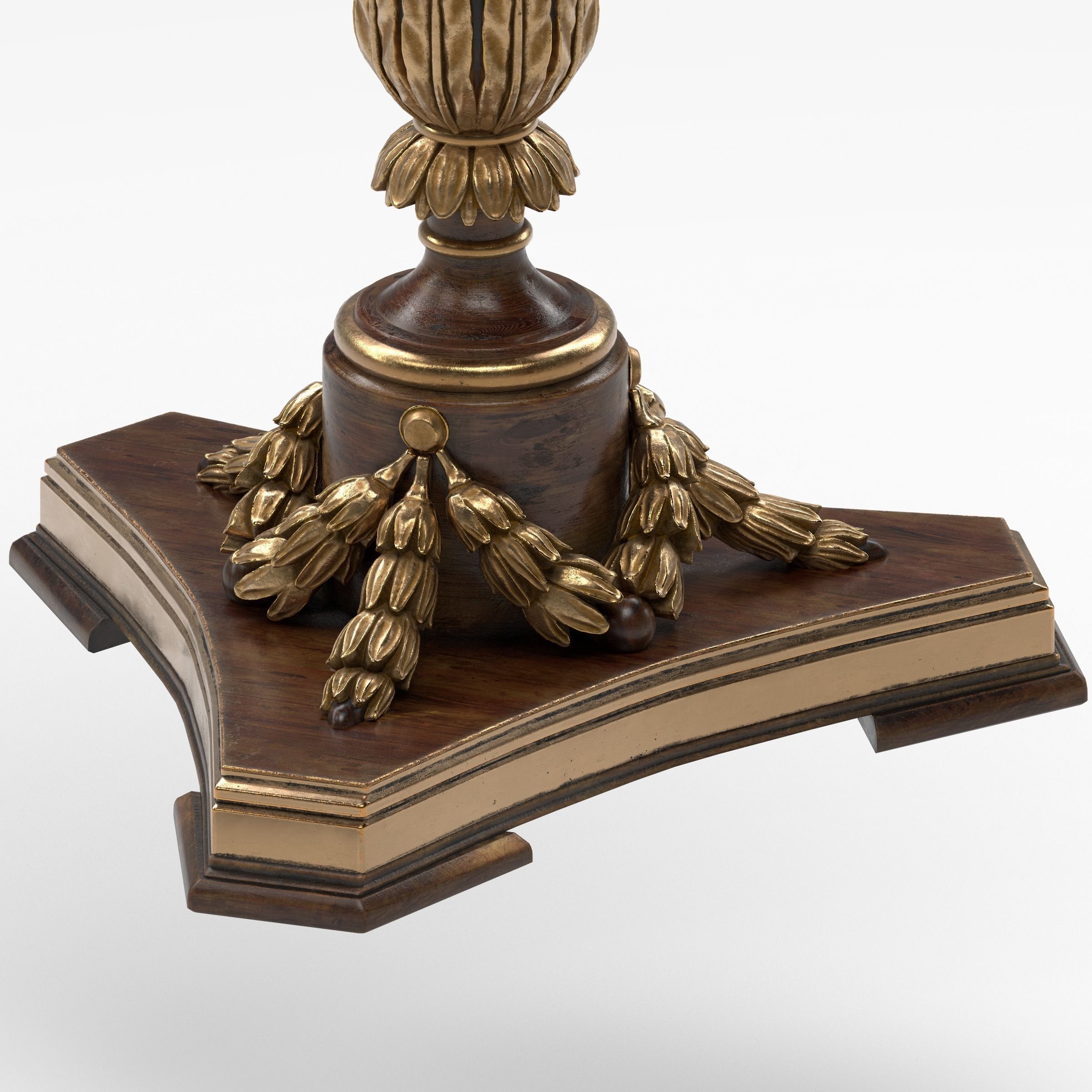 Baroque Style PBR Wood Table 3D model_2