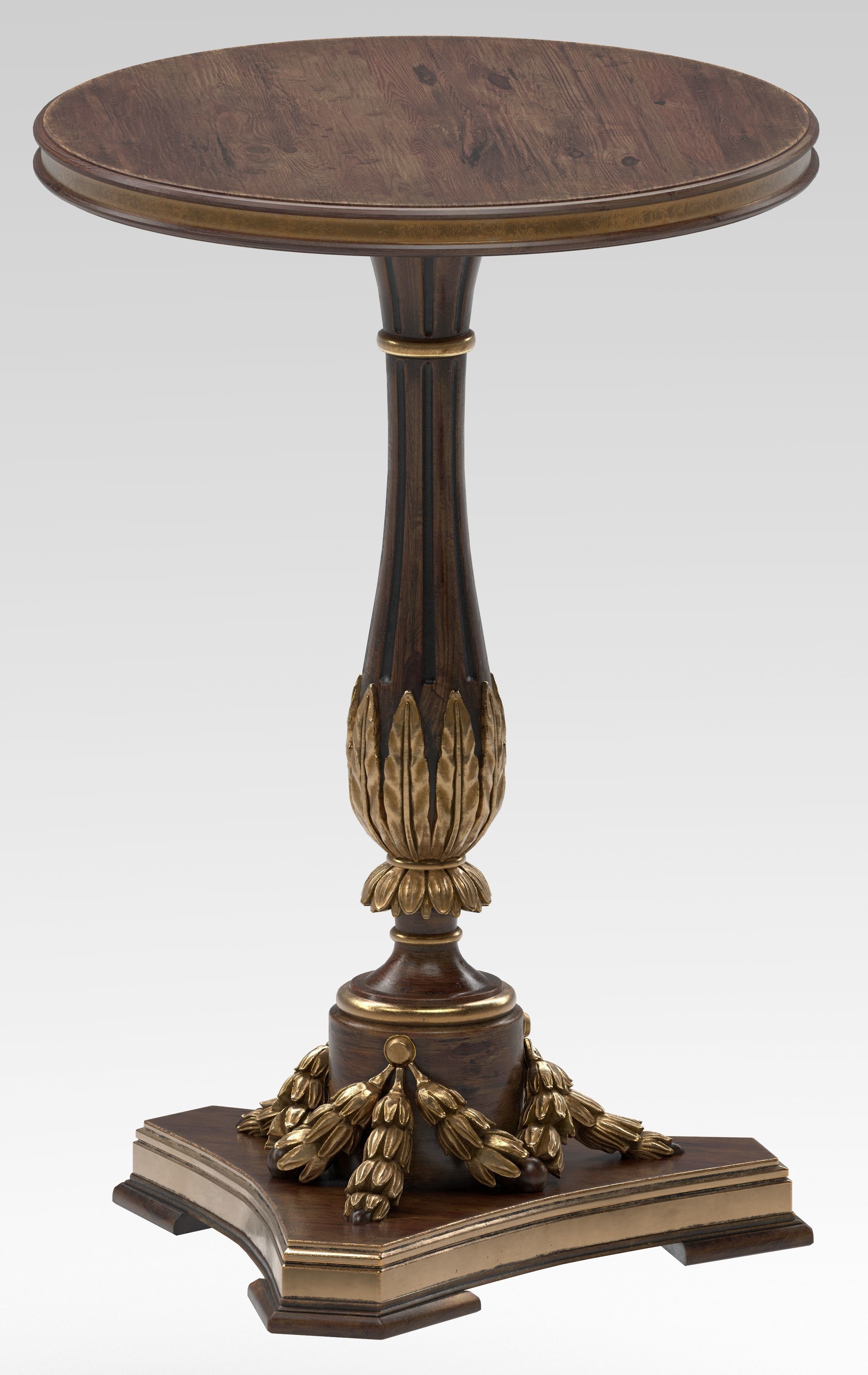 Baroque Style PBR Wood Table 3D model_1