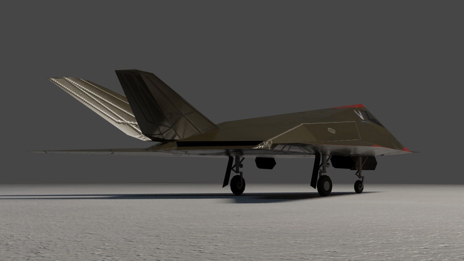 Lockheed F-117 Nighthawk stealth bomber Low-poly 3D model_9