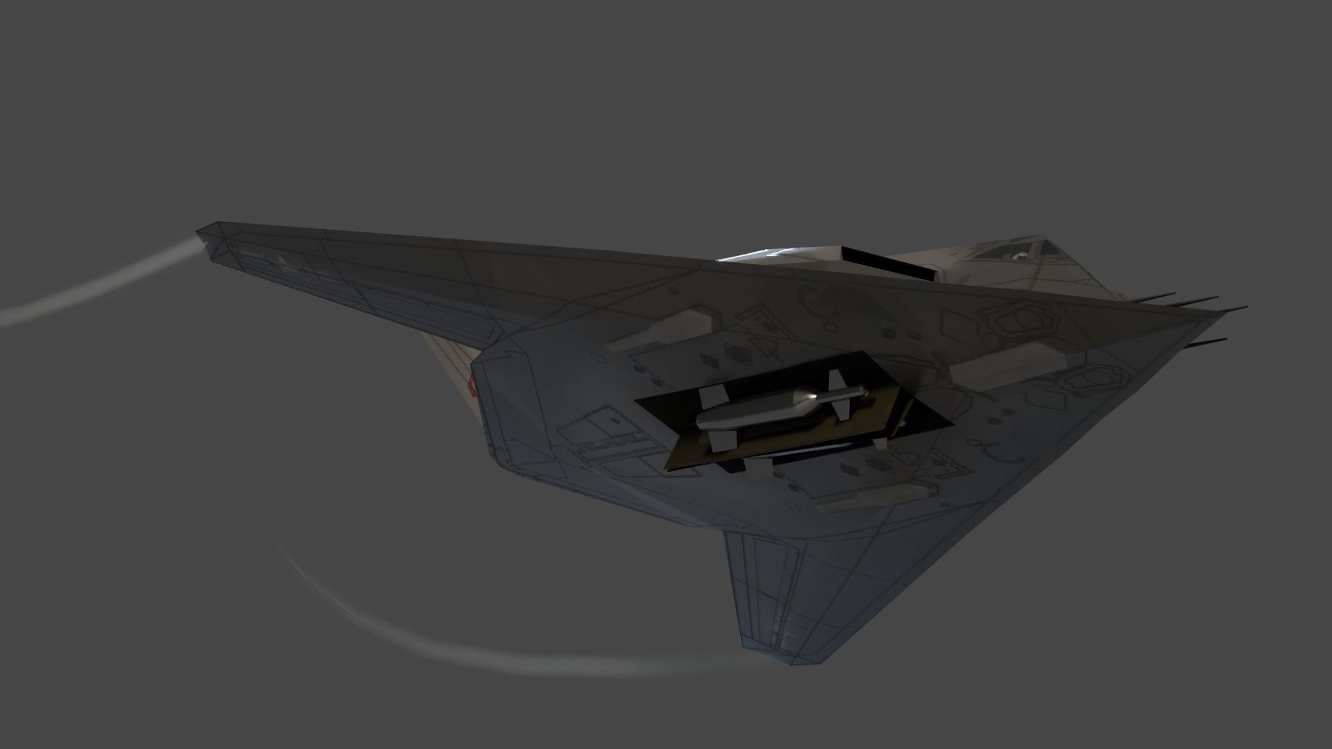 Lockheed F-117 Nighthawk stealth bomber Low-poly 3D model_11