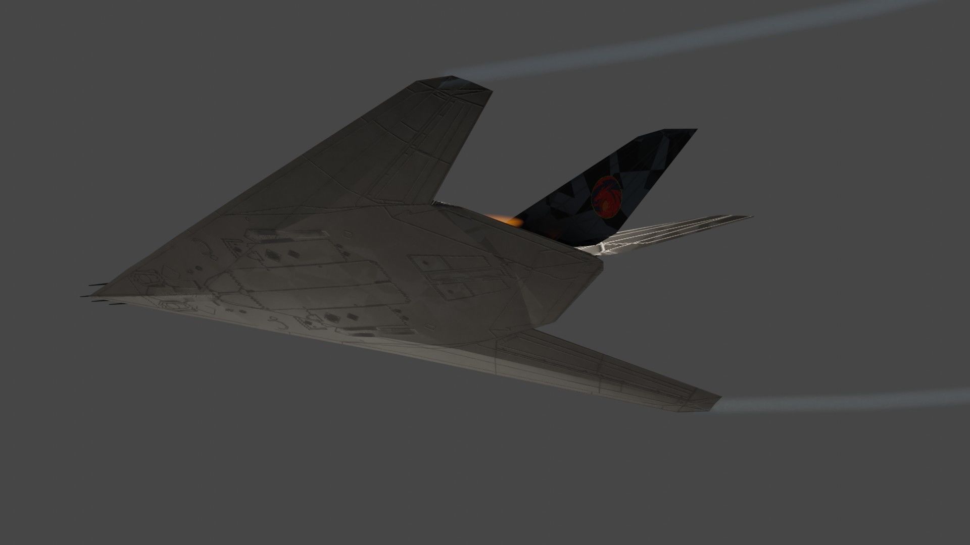 Lockheed F-117 Nighthawk stealth bomber Low-poly 3D model_13