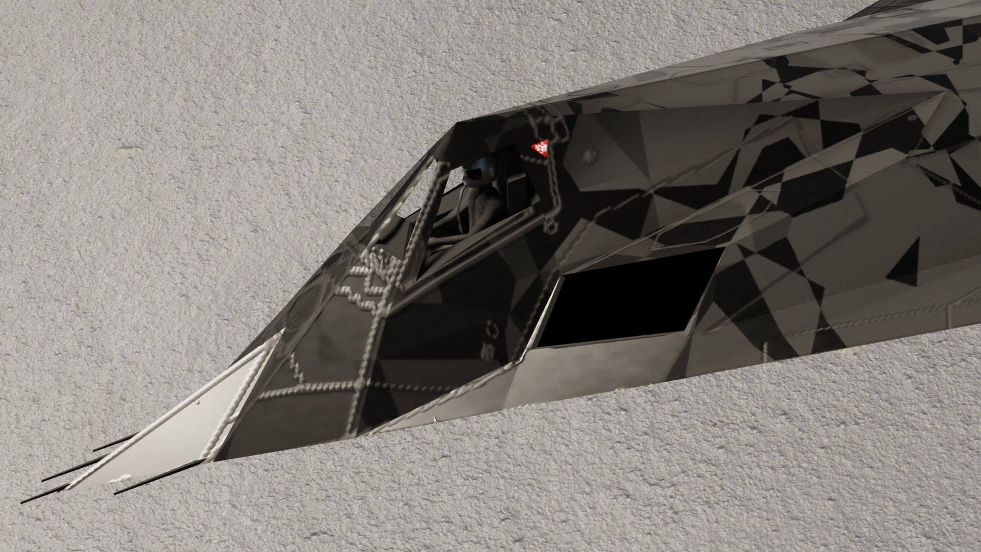 Lockheed F-117 Nighthawk stealth bomber Low-poly 3D model_14