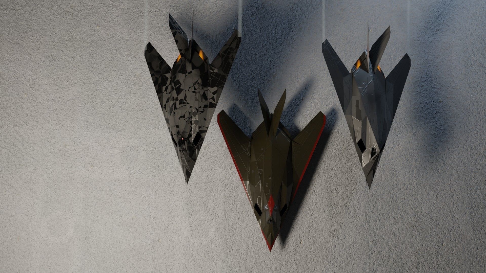 Lockheed F-117 Nighthawk stealth bomber Low-poly 3D model_6