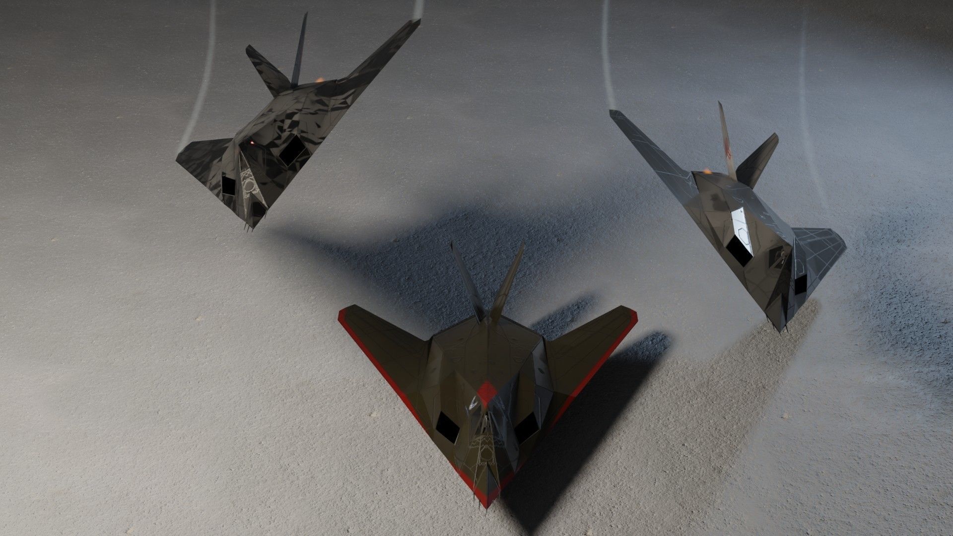 Lockheed F-117 Nighthawk stealth bomber Low-poly 3D model_1