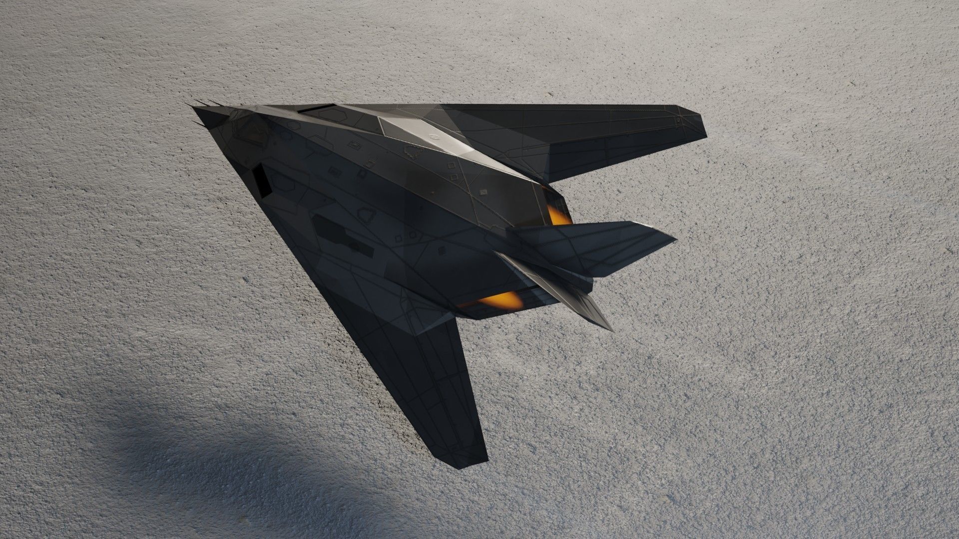 Lockheed F-117 Nighthawk stealth bomber Low-poly 3D model_10