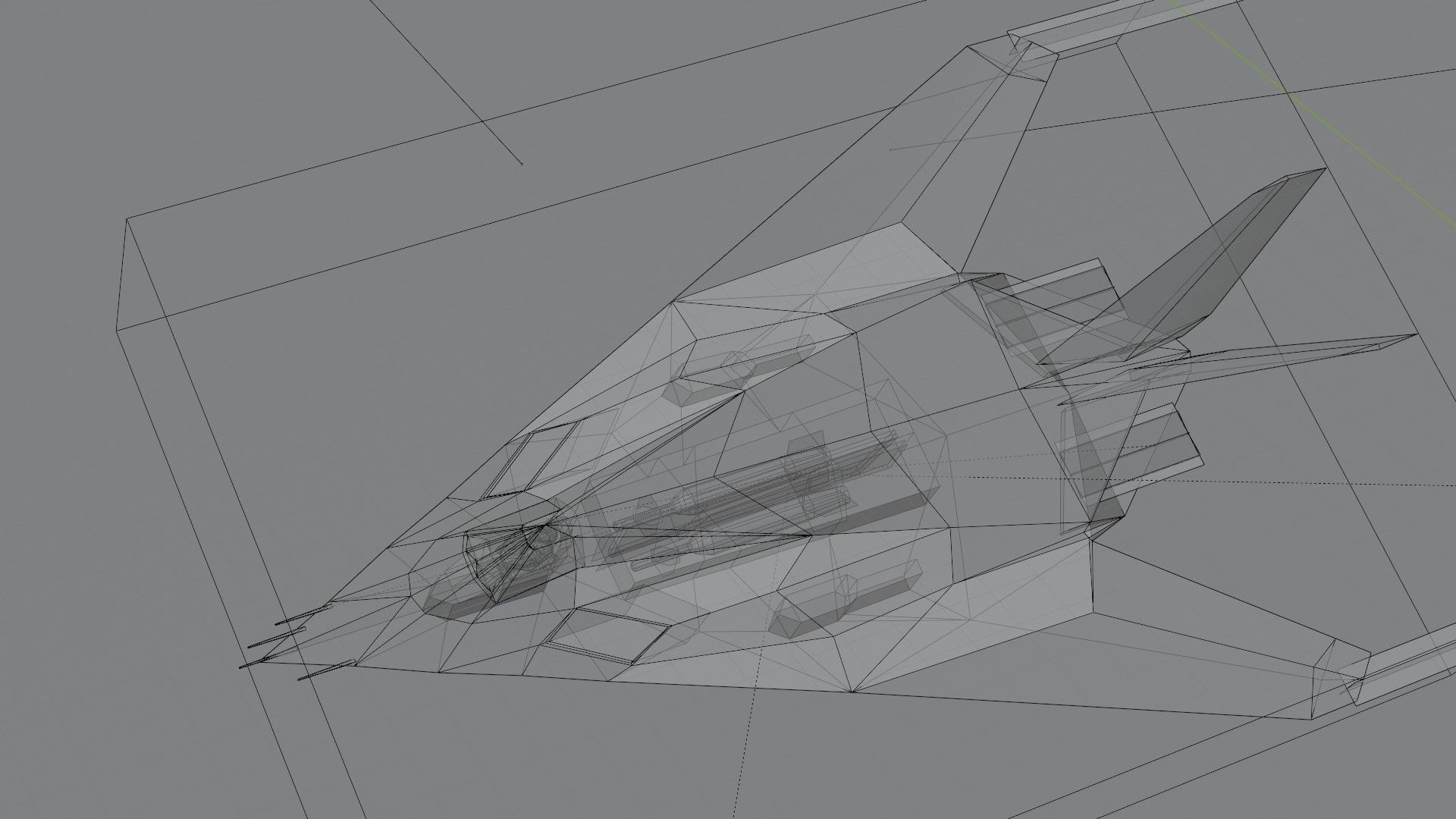 Lockheed F-117 Nighthawk stealth bomber Low-poly 3D model_17