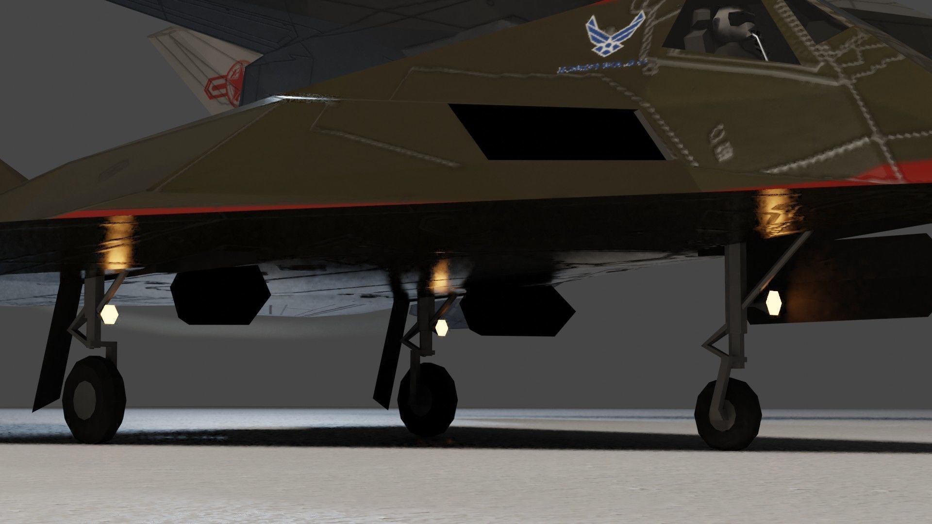 Lockheed F-117 Nighthawk stealth bomber Low-poly 3D model_16