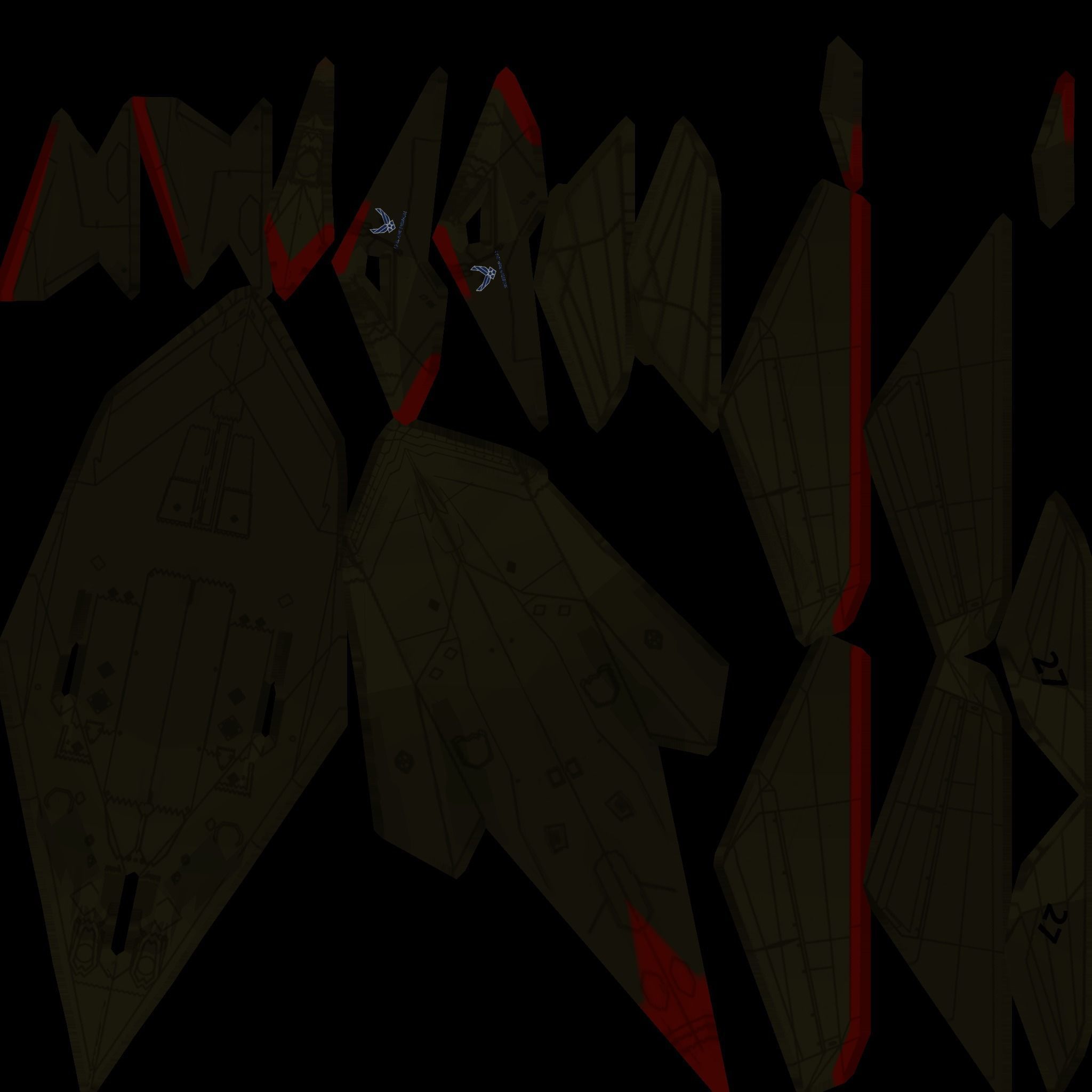 Lockheed F-117 Nighthawk stealth bomber Low-poly 3D model_18