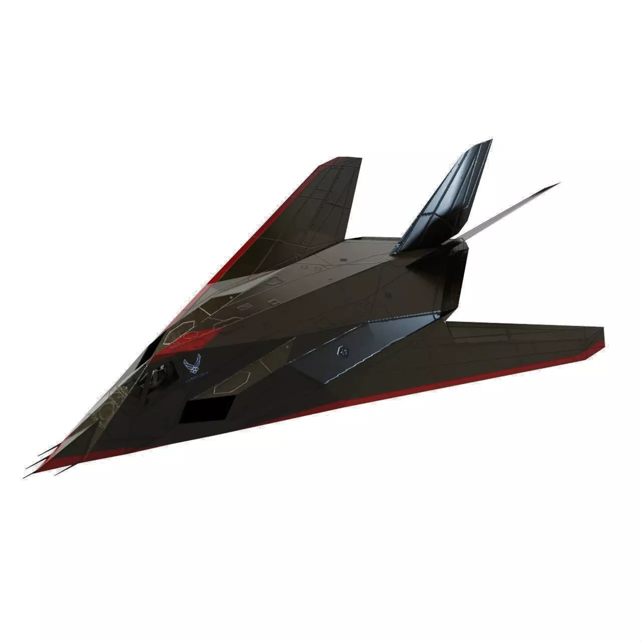 Lockheed F-117 Nighthawk stealth bomber Low-poly 3D model_0