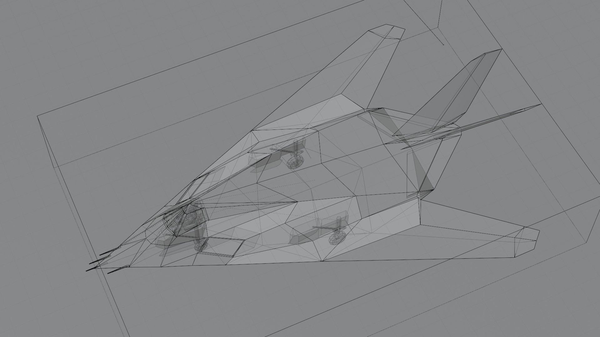 Lockheed F-117 Nighthawk stealth bomber Low-poly 3D model_8