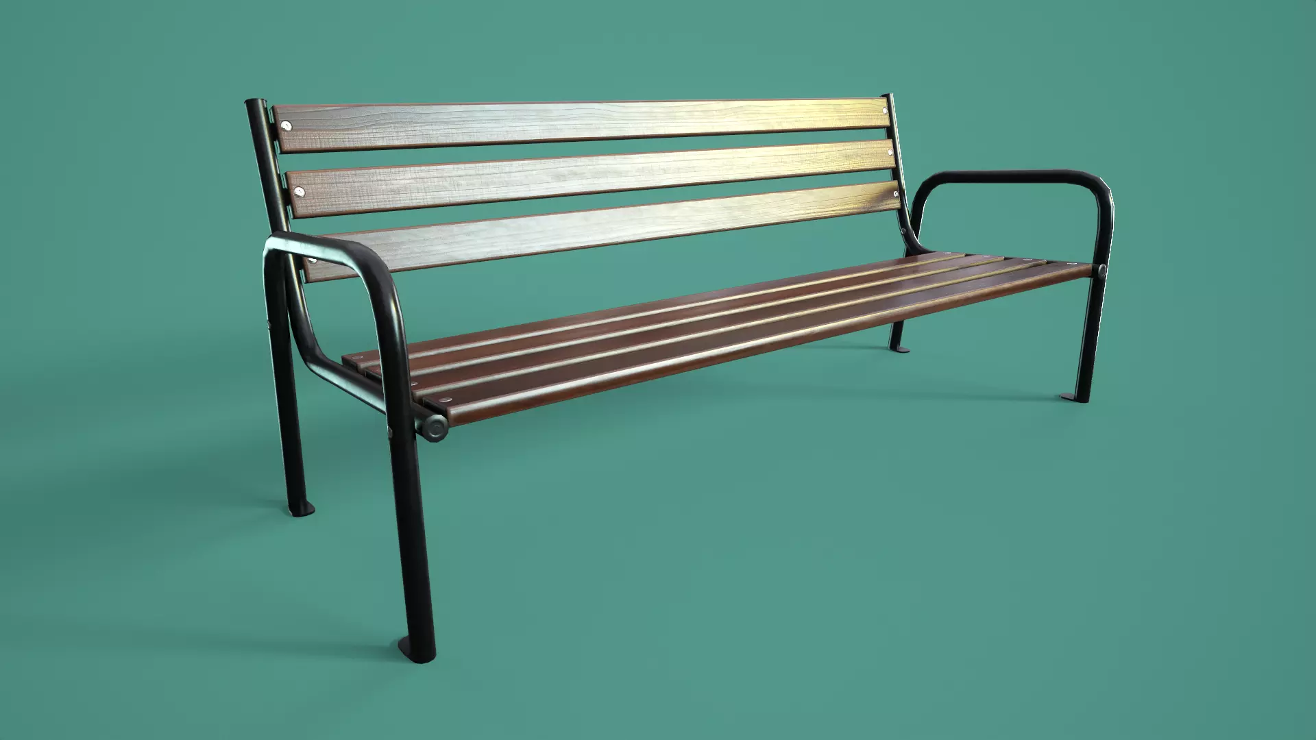 Park bench Low-poly 3D model