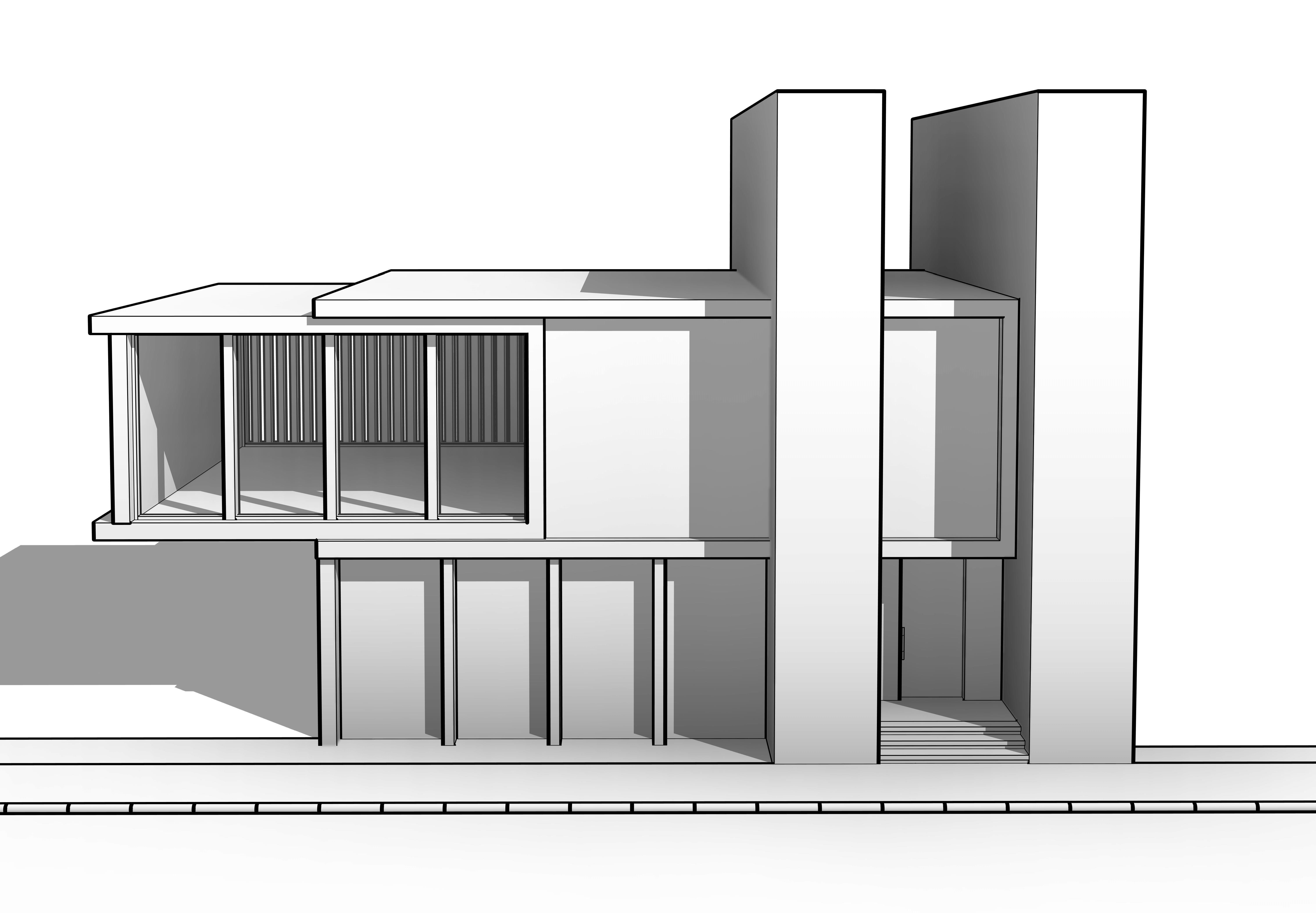 Modern Building N27 3D model_8