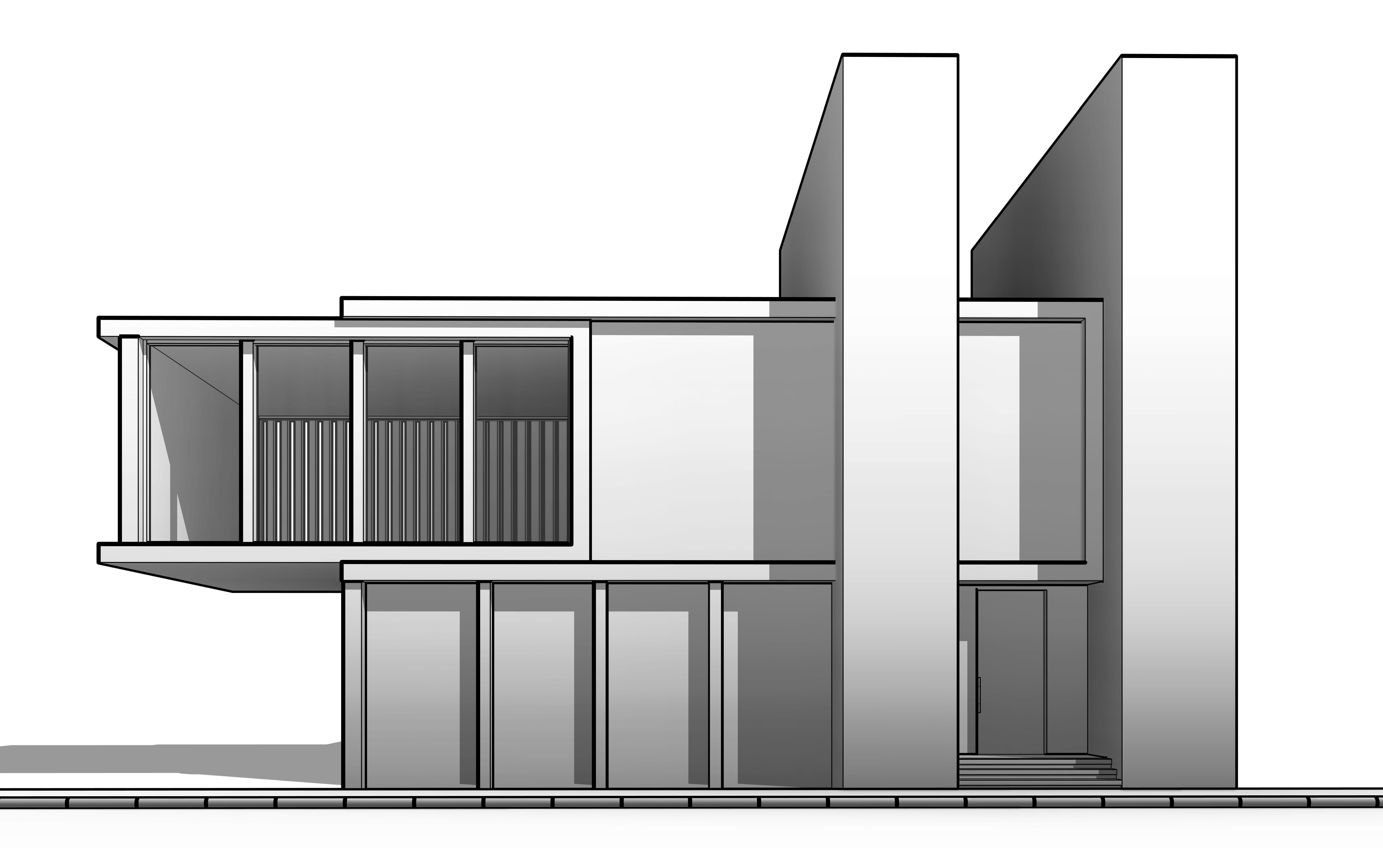 Modern Building N27 3D model_9