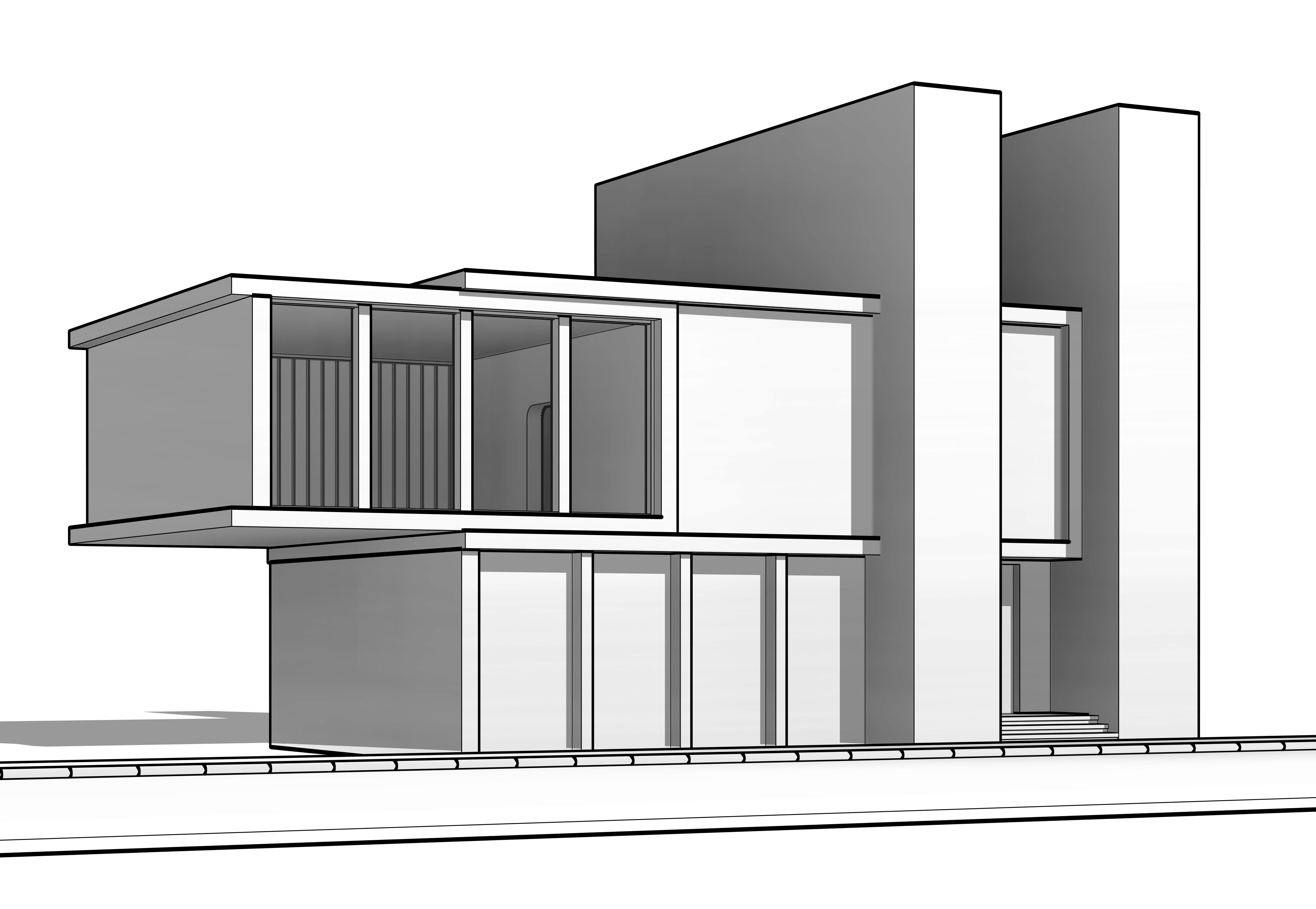 Modern Building N27 3D model_11